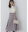 チェックプリーツニットワンピース