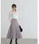 チェックプリーツニットワンピース