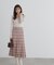 チェックプリーツニットワンピース