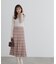 チェックプリーツニットワンピース