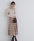 チェックプリーツニットワンピース