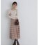 チェックプリーツニットワンピース