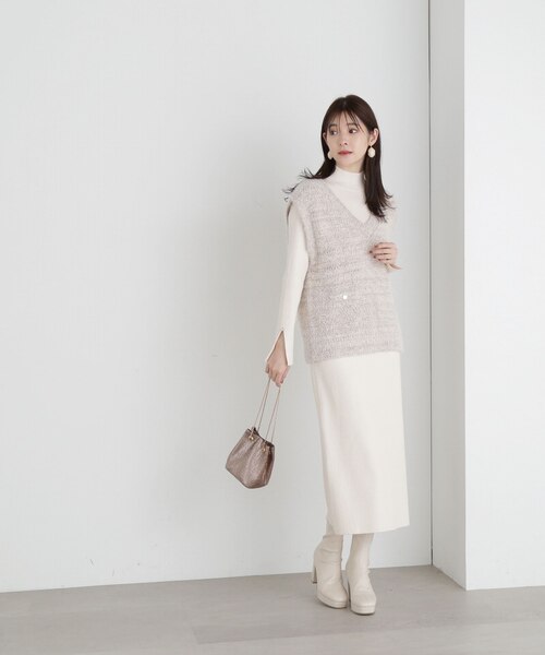 ツイードニットベストセットアップ｜プロポーションボディドレッシング