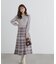ラメチェックドッキングニットワンピース