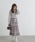 ラメチェックドッキングニットワンピース
