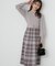 ラメチェックドッキングニットワンピース