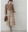 ラメチェックドッキングニットワンピース