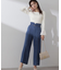 ビットベルトデニムワイドパンツ