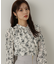 モノトーンフラワーフリルブラウス　24AW