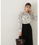 モノトーンフラワーフリルブラウス　24AW