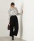 モノトーンフラワーフリルブラウス　24AW