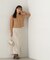 スリット入りサテンナロースカート　24AW
