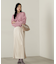 スリット入りサテンナロースカート　24AW