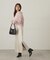 スリット入りサテンナロースカート　24AW