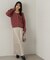 スリット入りサテンナロースカート　24AW