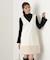 パールボタンモックネックリブニット　24AW