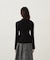 パールボタンモックネックリブニット　24AW