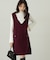 パールボタンモックネックリブニット　24AW