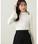 パールボタンモックネックリブニット　24AW