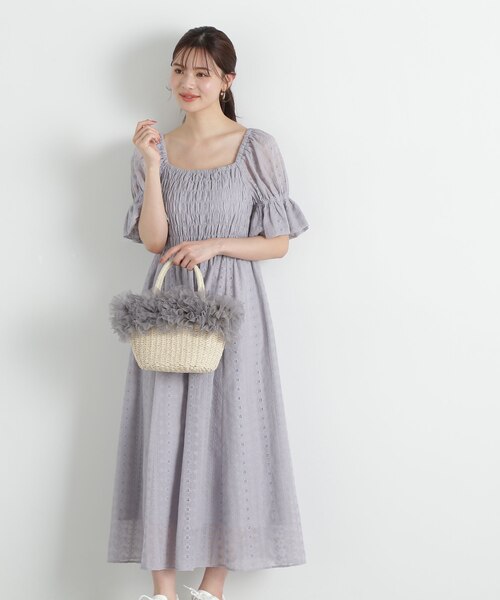 PROPORTION BODY DRESSING レースシャーリングワンピース シアーシャーリングワンピース | PROPORTION BODY DRESSING