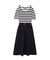 ボーダー編みニットワンピース