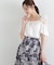 モノトーンシアーフラワースカート