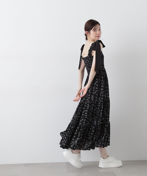 EDIT COLOGNE》小花柄ティアードワンピース｜プロポーションボディ
