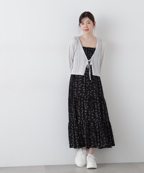 EDIT COLOGNE》小花柄ティアードワンピース｜プロポーションボディ