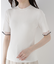 部分シアー半袖リブニット