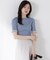 部分シアー半袖リブニット
