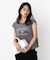＜ハンドウォッシャブル＞シアーベロア刺繍Tシャツ