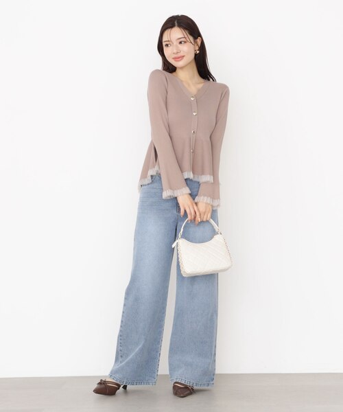 プロポーション　新品　前後2wayシアー切り替えペプラムニット プロポーション 新品 前後2wayシアー切り替えペプラムニット