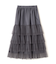 部分プリーツティアードスカート