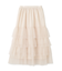 部分プリーツティアードスカート