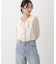 シアー楊柳ラッフルブラウス