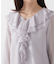 シアー楊柳ラッフルブラウス