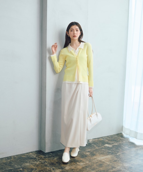 今村朱里さんコラボ>レイヤード風リブニット 26SS|プロポーション 今村朱里さんコラボ>レイヤード風リブニット 26SS|プロポーション