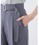 ＜ウォッシャブル＞ベルト付きタックワイドパンツ
