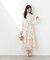 ニットドッキング花柄シャーリングワンピース　26SS