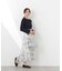 ニットドッキング花柄シャーリングワンピース　26SS
