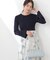 ニットドッキング花柄シャーリングワンピース　26SS