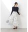ニットドッキング花柄シャーリングワンピース　26SS