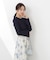 ニットドッキング花柄シャーリングワンピース　26SS