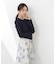 ニットドッキング花柄シャーリングワンピース　26SS