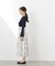 ニットドッキング花柄シャーリングワンピース　26SS