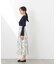 ニットドッキング花柄シャーリングワンピース　26SS
