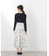 ニットドッキング花柄シャーリングワンピース　26SS