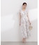 ラッフル袖花柄ワンピース