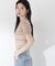 〈a／mie〉ソフトシアーポロ衿ニットトップス26SS