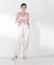 〈a／mie〉ソフトシアーポロ衿ニットトップス26SS